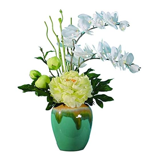 Original Artificial Flowers for Decoration Simulation Phalaenopsis Peony Bonsai Bouquet is Used in Living Room Hotel Party to Place Silk Flower Fake Flower Bonsai（White） Artificial Flowers Arrangem 726065587