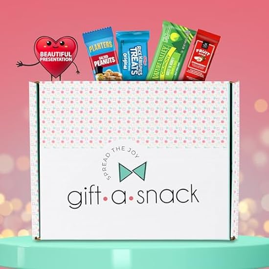Gift A Snack - Snack Box Variety Pack Care Package + Greeting Card (60 Count) Easter Sweet Treats Gift Basket, Candies Chips Crackers Bars, Crave Food Assortment 844088572