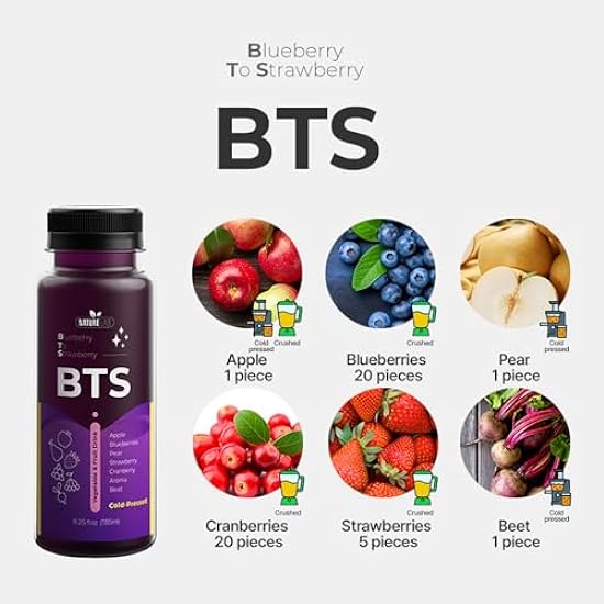 NATURELAB Blueberry To Strawberry Juice 185ml (6.25 fl.oz) | Vegetable & Fruit Drink | Rich Nutrients 952684806