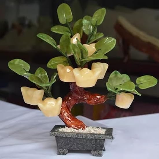 MENALGNDI Crystals Tree Natural Jade Bonsai Chinese Fortune Tree Ingots Living Room Porch Decoration Money Feng Shui Potted Home Creative Gifts Bonsai Tree 226225825