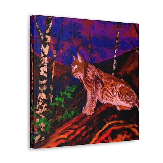 Fauvist Bobcat Flourish - Canvas 16″ x 16″ / 1.25