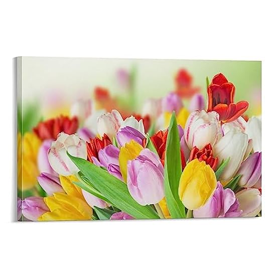 Multicolored Tulips, Spring, Bouquet, Tulips Poster Roo