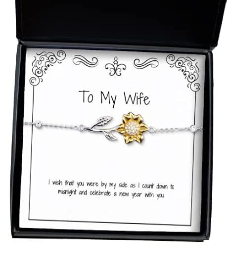 Mugart Perfect Wife, I Wish That You were by My Side as I Count Down to Midnight and Celebrate, New Sunflower Bracelet for Wife from Husband 800446124