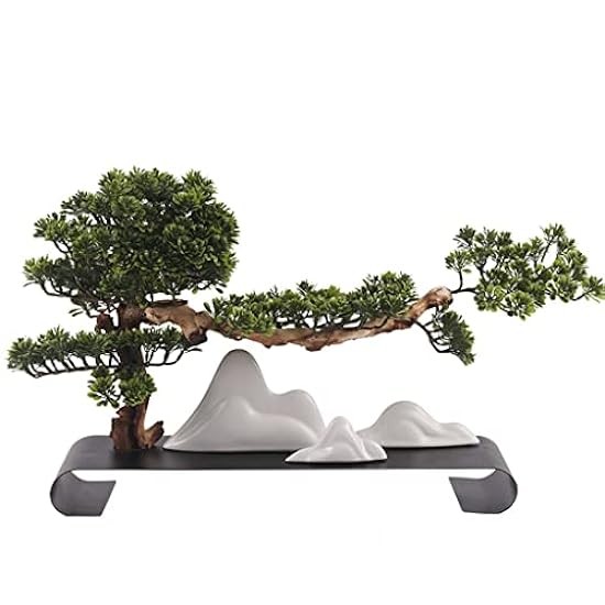 Chinese Simulation Welcome Pine Bonsai Solid Wood Large Fake Mountain Sandbox Entrance Hotel Living Room (D Light Grey) 819262123
