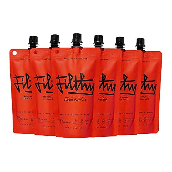 Filthy Bloody Mary Mix, All-Natural, 8 Oz Pouch, 6 Pack