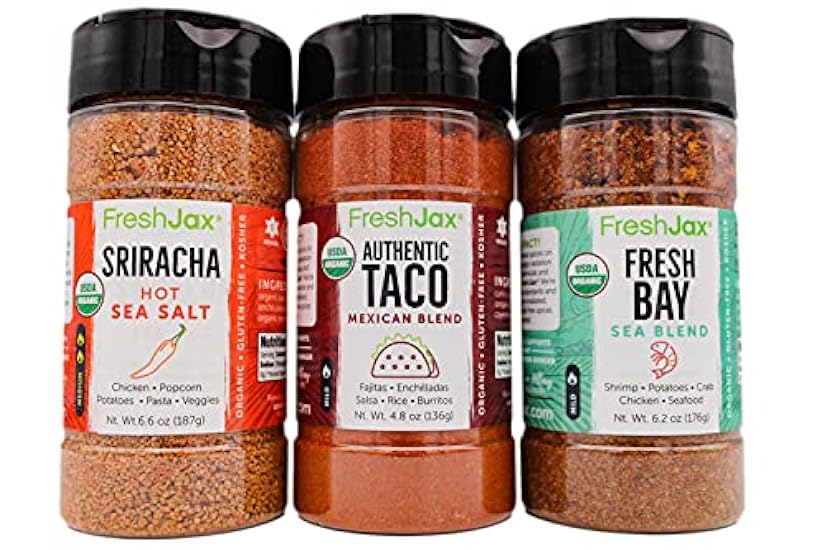 FreshJax Organic Grilling Spice Gift Sets for Seafood, 