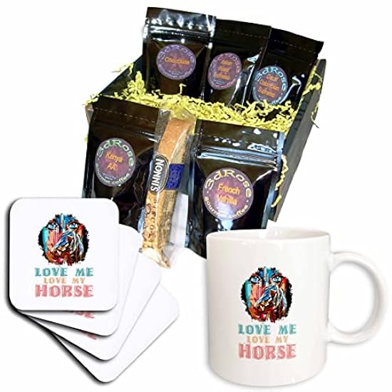 3dRose A girl, woman face and a horse - Love me love my horse... - Coffee Gift Baskets (cgb-370913-1) 744133461