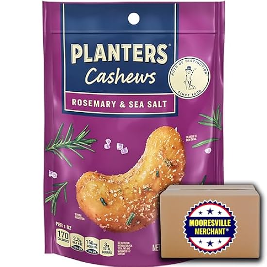 Planters Cashews Rosemary & Sea Salt, 5 oz, 3 Bags with