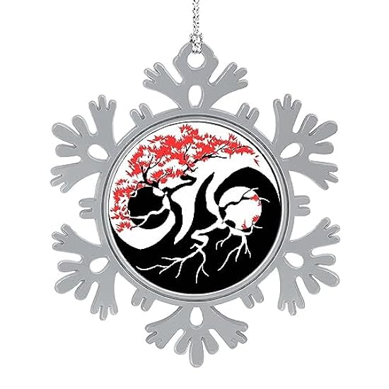 Bonsai Yin Yang Christmas Snowflake Ornaments Xmas Tree