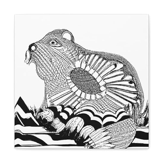 Beaver in Minimalism - Canvas 16″ x 16″ / 1.25
