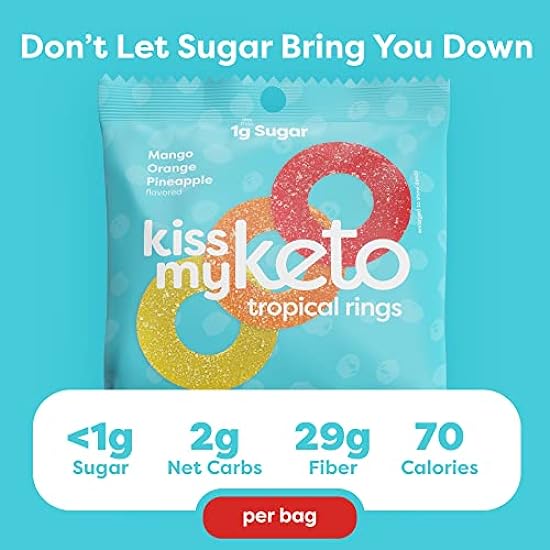 Kiss My Keto Gummies Candy – Low Carb Candy Gummy Rings, Keto Snack Pack – Healthy Candy Gummys – Vegan Candy, Keto Gummy Candy – Keto Candy Gummies (24-pack) 332467591