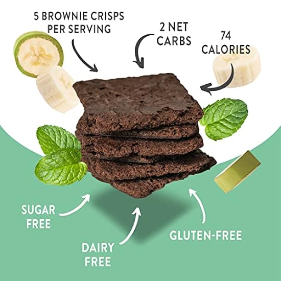 Bantastic Brownie Keto Snack, Mint Chocolate Crisps - Crunchy Thin, Naturally Sweet Sugar Free Brownies Snack, Gluten Free, Low Carb, Dairy Free, 3 Oz Ea (Pack of 6) 290628081
