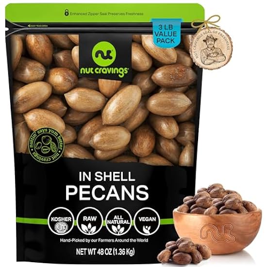 Nut Cravings - Candied Pecans Honey Glazed Praline, No Shell (48oz - 3 LB) Bulk Nuts Packed Fresh in Resealable Bag - Healthy Protein Food Snack, All Natural, Keto Friendly, Vegan, Kosher 111294250