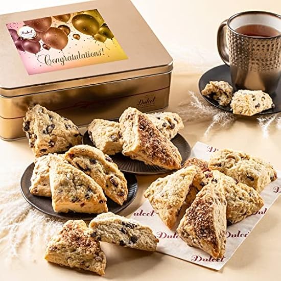 Dulcet Gift Baskets Artisan Scone Thank You Gift Tin, Gourmet Pastries Gifting for Men, Women, Friends and Families With Prime Delivery 416490027
