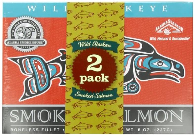 Alaska Smokehouse Smoked Salmon Duo in Foil Original, Sockeye, 16 Ounce 364406388