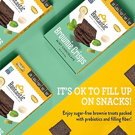 Bantastic Brownie Keto Snack, Mint Chocolate Crisps - Crunchy Thin, Naturally Sweet Sugar Free Brownies Snack, Gluten Free, Low Carb, Dairy Free, 3 Oz Ea (Pack of 6) 290628081