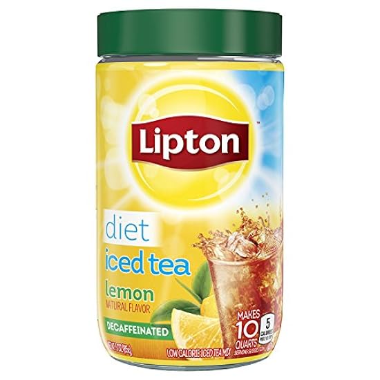 Lipton Black Iced Tea Mix, Diet Decaffeinated Lemon, 10