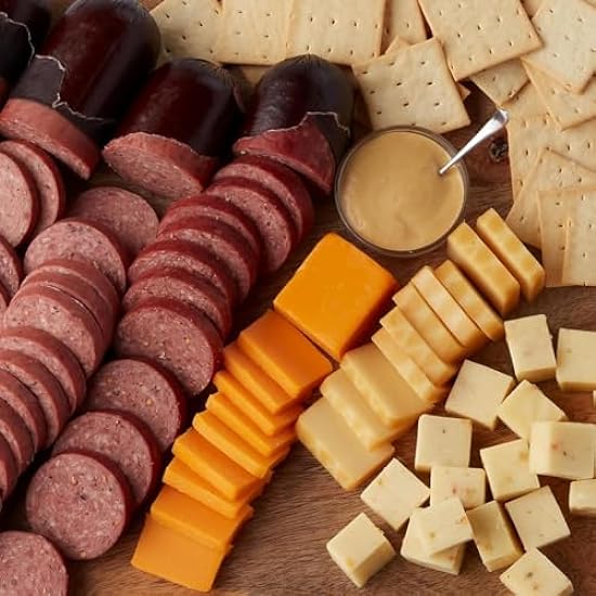 Delicious Sausage and Cheese Gift Tower | Gourmet Food Gift Basket Perfect For Holiday, Birthday, Sympathy, Congratulations Gifts, Retirement, Thank You, and Business Gifts 66212428
