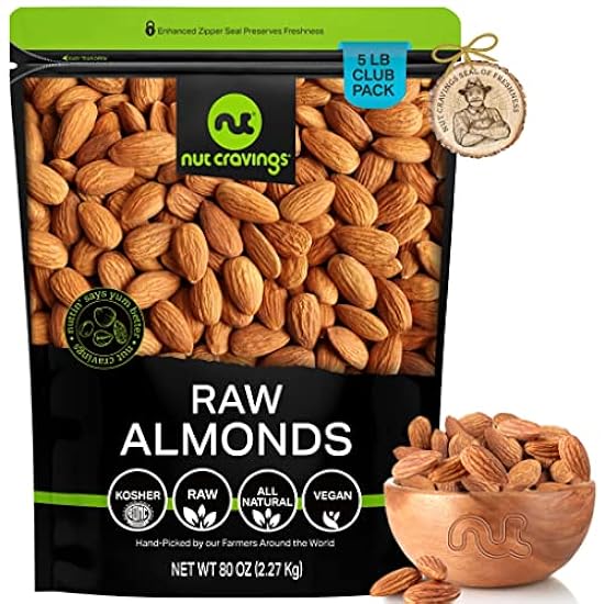 Nut Cravings - Raw Whole Almonds, Unsalted, Shelled, Su
