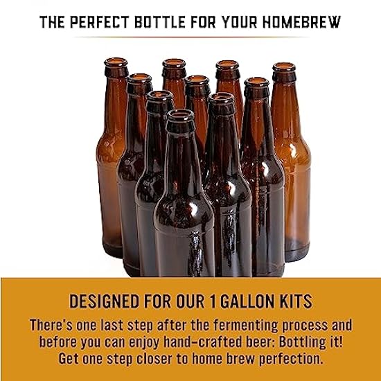 Deluxe Bottling Kit – Craft a Brew Homebrew Bottler Equipment – Home Brewing Easy Bottling Set – 10 Empty 12oz. Amber Glass Bottles – 30+ Caps – 1 Capper… 561243910