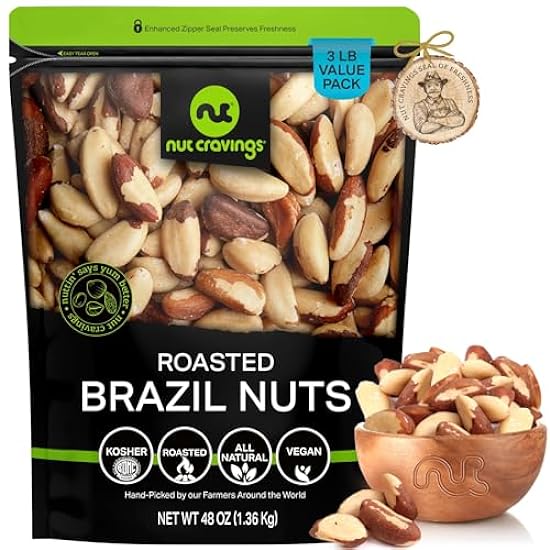Nut Cravings - Candied Pecans Honey Glazed Praline, No Shell (48oz - 3 LB) Bulk Nuts Packed Fresh in Resealable Bag - Healthy Protein Food Snack, All Natural, Keto Friendly, Vegan, Kosher 111294250
