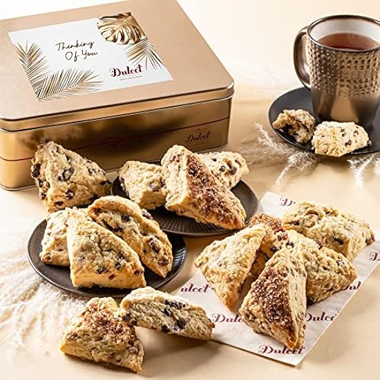Dulcet Gift Baskets Artisan Scone Thank You Gift Tin, Gourmet Pastries Gifting for Men, Women, Friends and Families With Prime Delivery 416490027