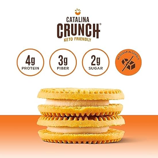 Catalina Crunch Vanilla Creme Keto Sandwich Cookies 10 - 1.7 oz Snack Packs (4 Cookies Per Pack) | Keto Snacks | Low Carb, Low Sugar | Vegan Cookies, Plant Based Protein Cookies | Keto Friendly Foods, Keto Dessert | Grab & Go 313575481