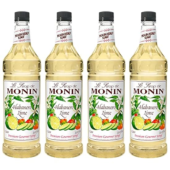 Monin Flavored Syrup, Habanero Lime, 33.8-Ounce Plastic