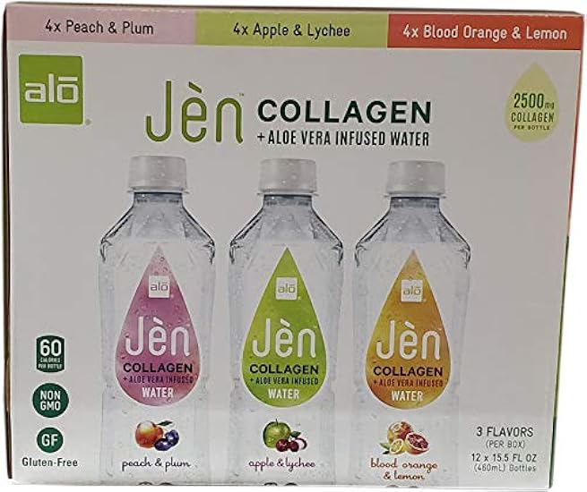 Jen Collagen & Aloe Vera Infused Water Variety Pack Of 