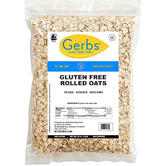 GERBS Blue on Black Oatmeal Bundle, 6 Total Pounds (Traditional Rolled Oats, Dried Blueberries & Raw Black Chia Seeds) Top 14 Food Allergen Free, Non GMO, Kosher, Made in Rhode Island 448043294