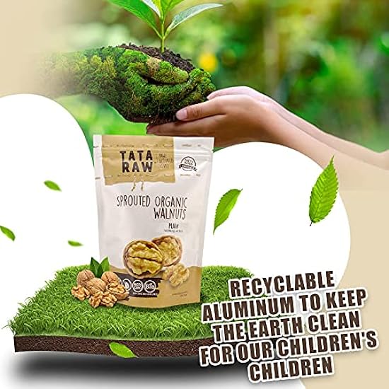 TATA RAW - Sprouted Organic Walnuts - PLAIN. Nothing Added - 3 lb 932138544