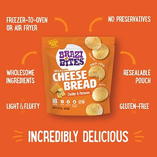 Brazi Bites Variety Pack | Brazilian Cheese Bread & Pizza Bites | Better-For-You Frozen Snacks I Gluten-Free I Grain-Free I Soy-Free | No Artificial Ingredients | No Preservatives (8-pack) 274264549