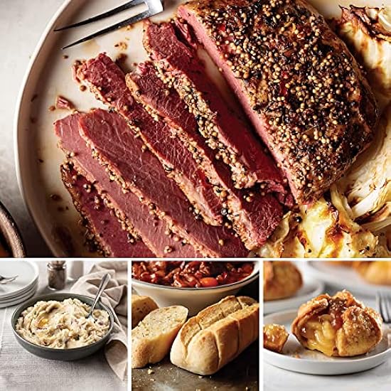Omaha Steaks Classic Corned Beef Dinner (Rustic Corned Beef, Family-Size Smashed Red Potatoes, Individual Baguettes with Garlic Butter, and Caramel Apple Tartlets) 601916822