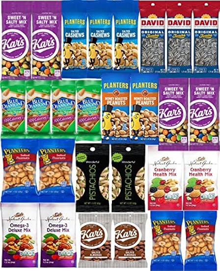 Nuts Snack Packs - Mixed Nuts and Trail Mix Individual Packs - Healthy Snacks Care Package (28 Count) 244582207